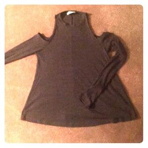 Long sleeve cold shoulder top